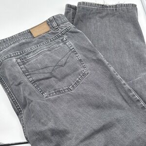 Hiltl Relax Jeans Mens 41 X 27‎ Gray Tapered Leg Worn Hems Made In Germany